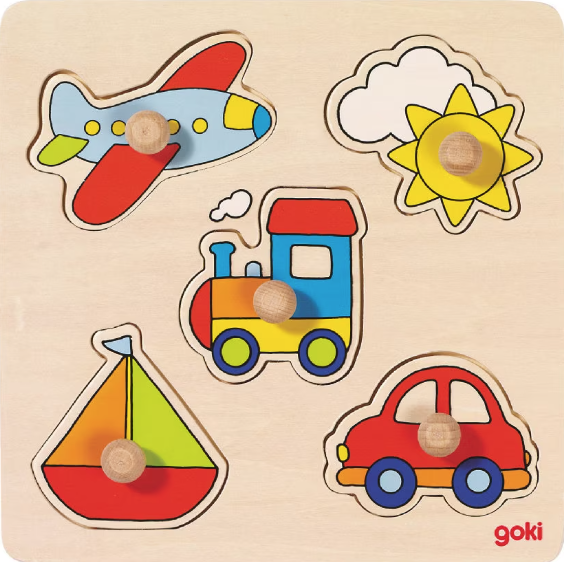 Puzzle încastrat cu 5 piese din lemn [3]