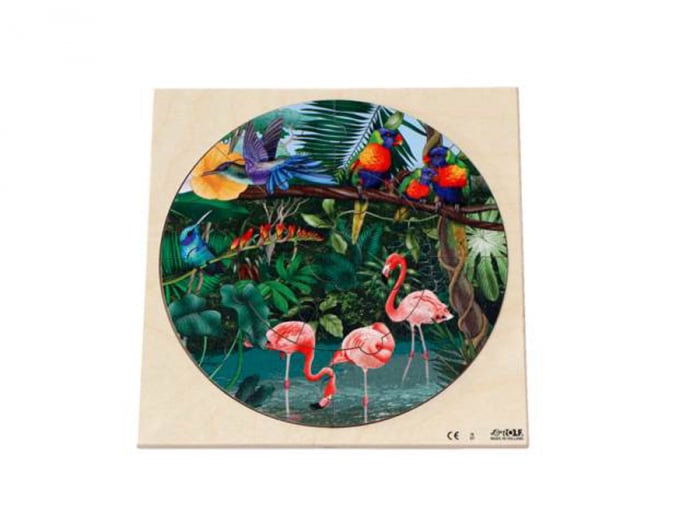 Puzzle incastrat - Viata salbatica in padurea tropicala, 13 piese