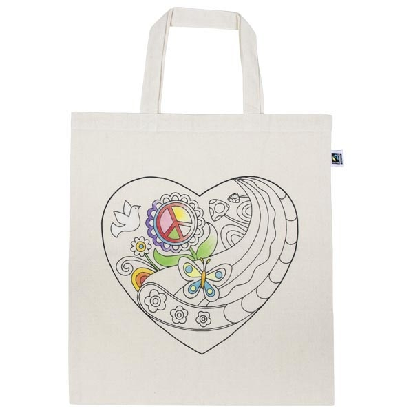 Sacoșă textilă de colorat - Inimă, 42 x 36 cm [2]