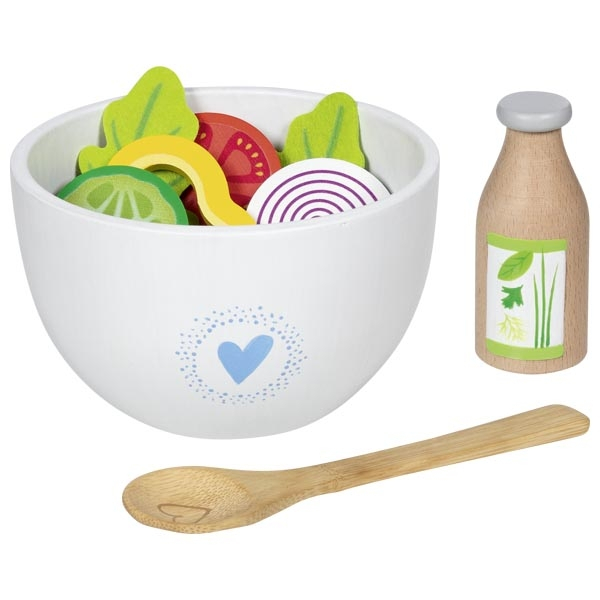 Salată de legume cu bol, lingură și sos  [2]