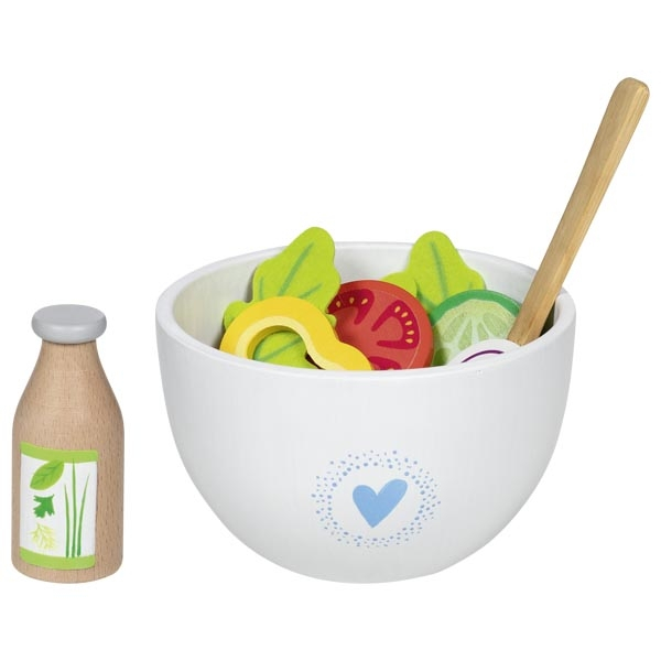 Salată de legume cu bol, lingură și sos  [3]