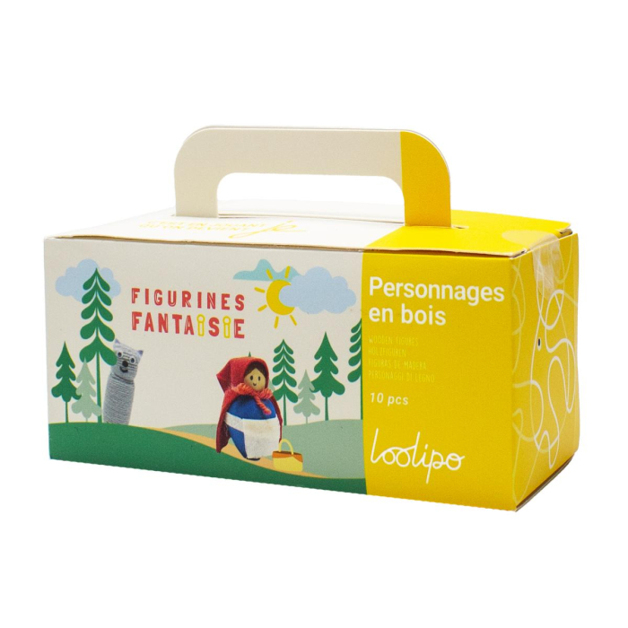 Set 10 figurine din lemn de pictat - personaje cu diverse siluete, 7 cm [5]