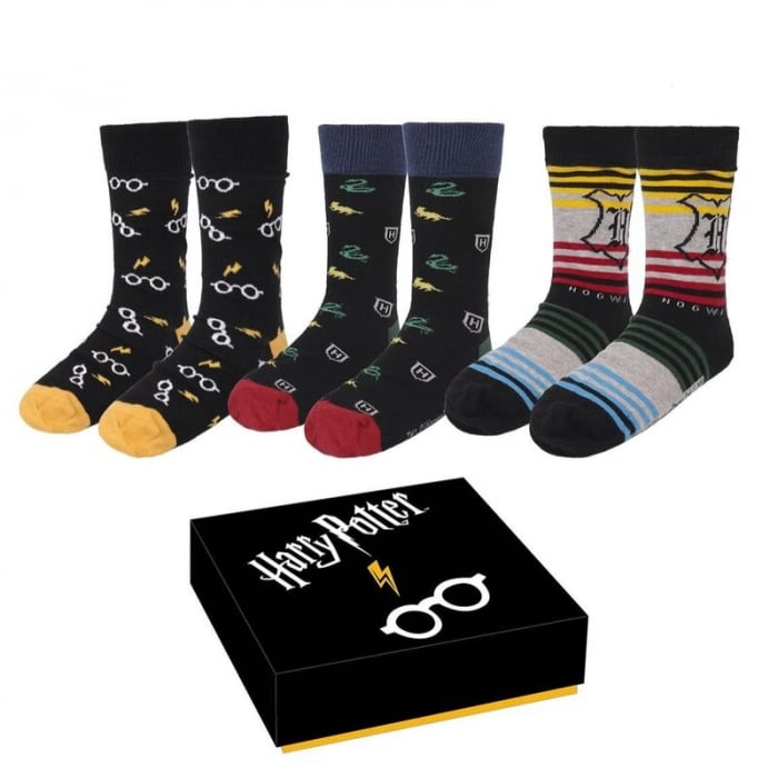 Set 3 perechi sosete Harry Potter, marime 40-46