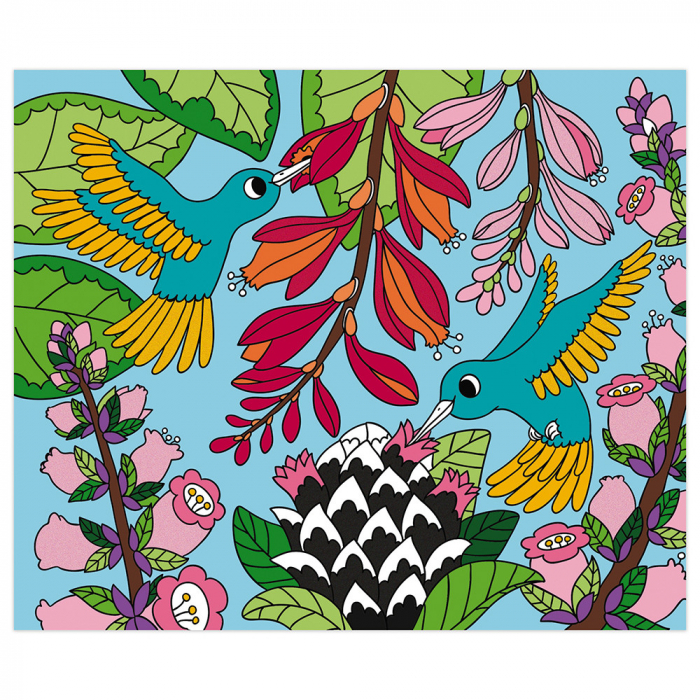 Set 5 planse de colorat, 8 foi catifelate si 1 instrument din plastic [3]