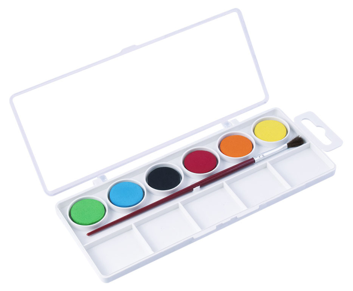 Set acuarele, pensulă și spații pentru amestecare - 6 culori [3]