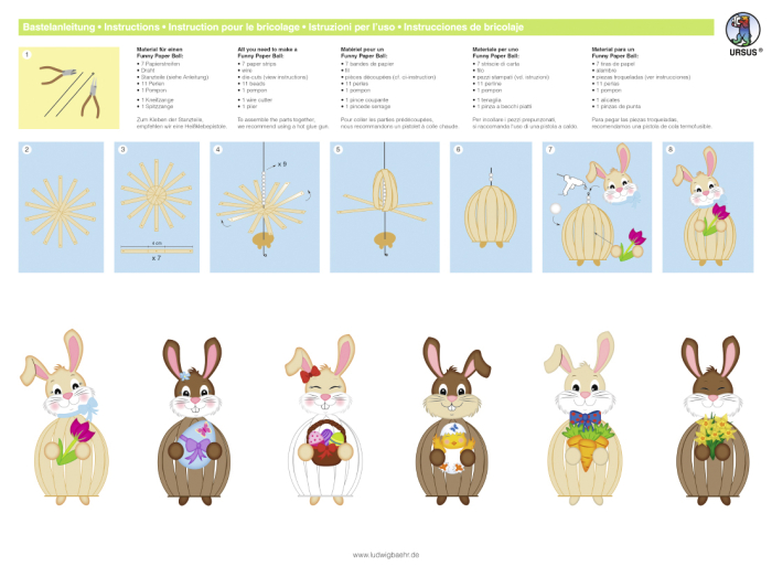 Set creativ - 12 iepurasi amuzanti din carton [2]