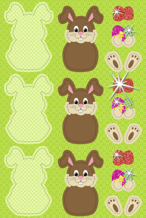 Set creativ - 24 de iepurasi 3D din carton, 6,5 x 9,5 cm [3]