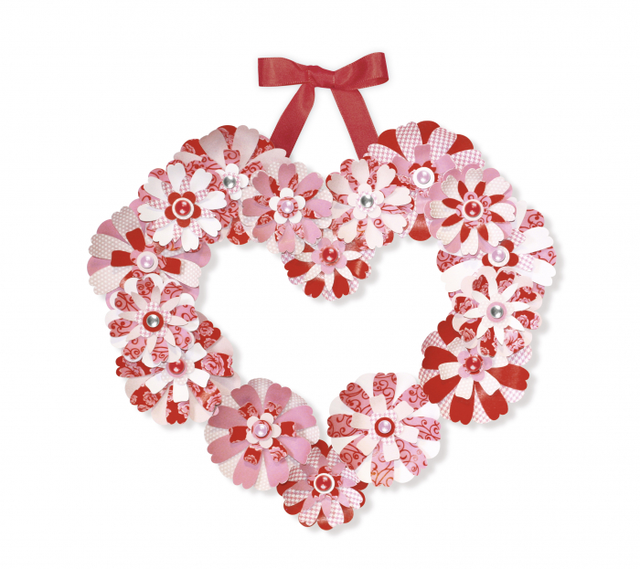 Set creativ din carton colorat - Coronita decorativa rosie, 30 cm