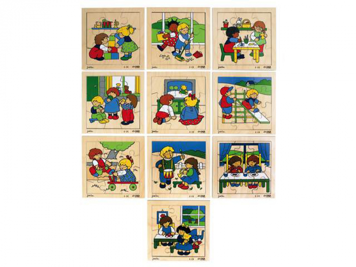 Set de 10 puzzle-uri din lemn - Ne jucam impreuna