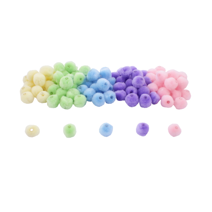 Set de 100 de accesorii pop-pom pentru șnuruit, 2 cm [1]