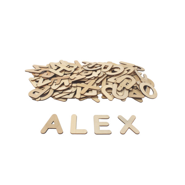 Set de 104 litere mari din lemn pentru decorat [2]