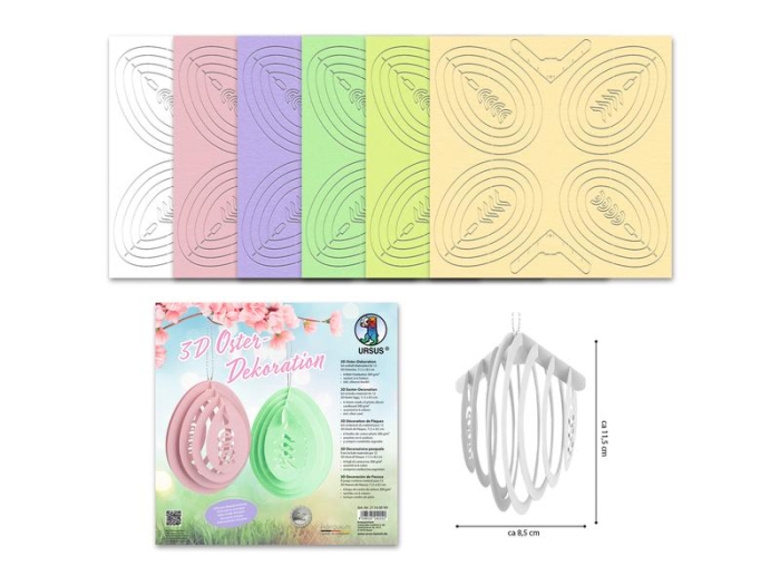 Set de 12 decorațiuni 3D în formă de ouă, pentru agățat [3]