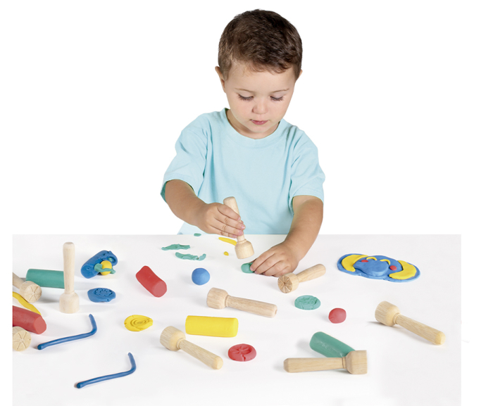 Set de 12 ștampile din lemn pentru plastilină [3]