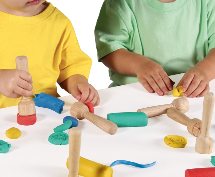 Set de 12 ștampile din lemn pentru plastilină [4]