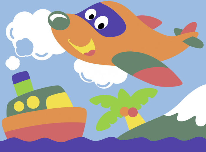 Set de 2 planse de colorat cu nisip - La plimbare, 20 x 20 cm [3]