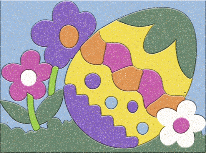 Set de 2 planse de colorat cu nisip - Pregatiri de Paste, 20 x 20 cm [3]