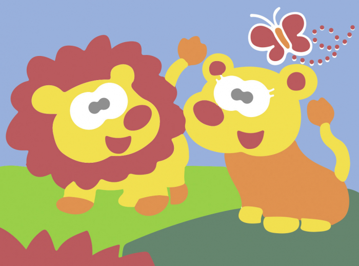 Set de 2 planse de colorat cu nisip - Safari, 20 x 20 cm [2]