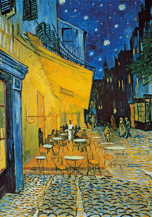 Set de 2 puzzle-uri din cate 1000 de piese - Floarea soarelui & Terasa cafenelei noaptea (Van Gogh) [3]