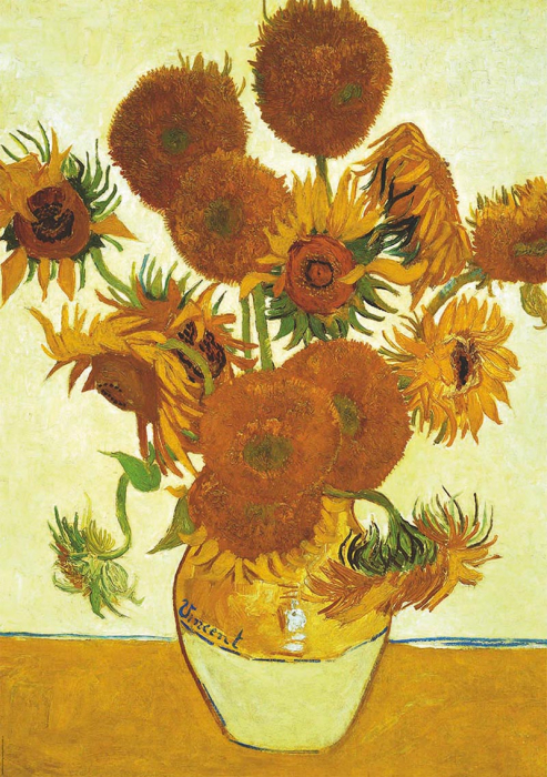 Set de 2 puzzle-uri din cate 1000 de piese - Floarea soarelui & Terasa cafenelei noaptea (Van Gogh) [2]