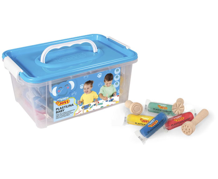 Set de 20 de batoane de plastilină colorată și 9 ștampile din lemn [5]