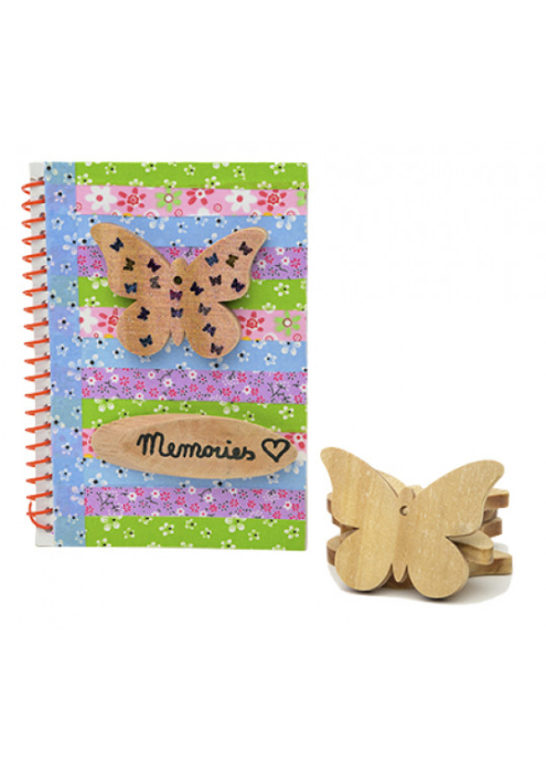 Set de 20 de fluturași din lemn pentru decorat, 8 x 6 cm [2]