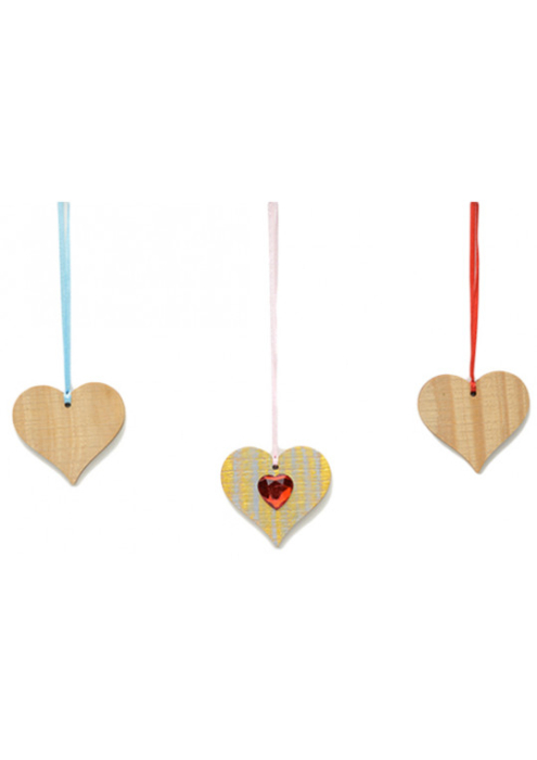 Set de 20 de inimioare din lemn pentru decorat, 7 x 8 cm [2]