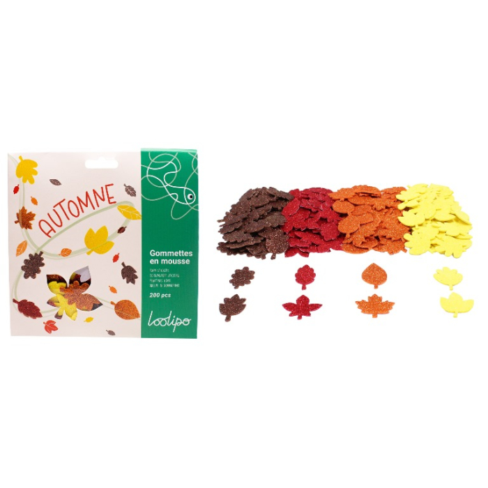 Set de 200 de frunze strălucitoare din spumă autoadezivă [3]