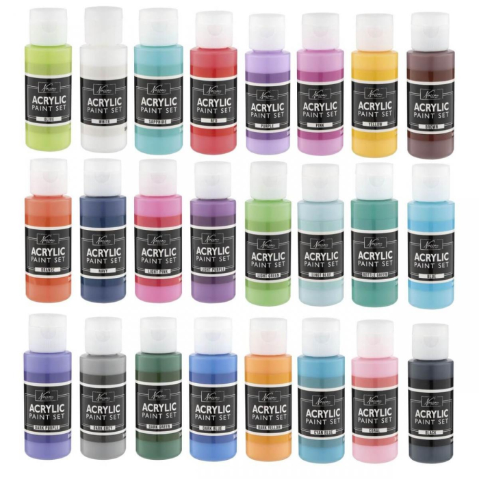 Set de 24 de culori acrilice și 12 pensule [2]
