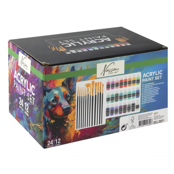 Set de 24 de culori acrilice și 12 pensule [3]