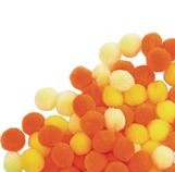Set de 250 de accesorii pom-pom - Nuante de galben si portocaliu [2]