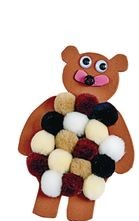 Set de 250 de accesorii pom-pom - Nuante de maro, alb si crem [3]