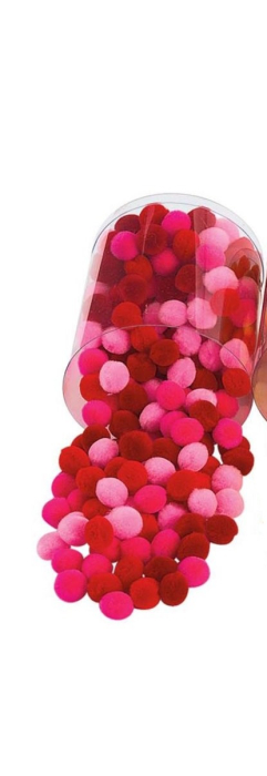 Set de 250 de accesorii pom-pom - Nuanțe de roșu [1]