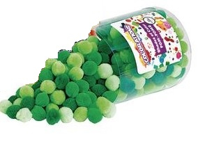 Set de 250 de accesorii pom-pom - Nuante de verde [1]