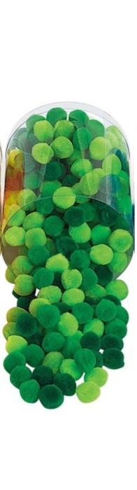 Set de 250 de accesorii pom-pom - Nuante de verde [4]