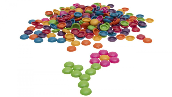 Set de 250 de pietre colorate din plastic ecologic, pentru numărare și sortare  [3]