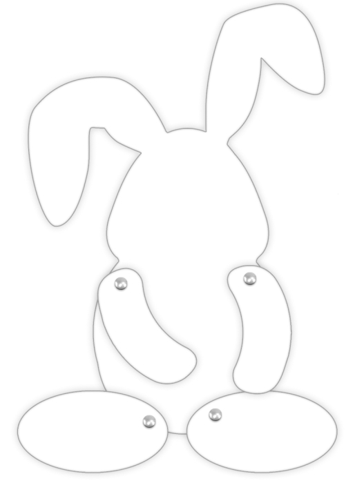 Set de 3 iepurasi din carton pentru decorat, 16 x 25 cm [2]