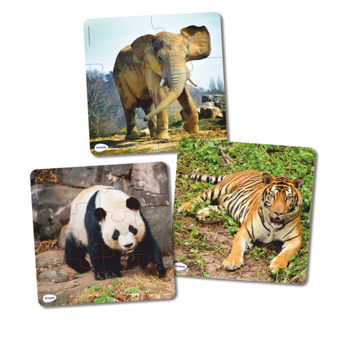 Set de 3 puzzle-uri progresive - Animale