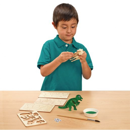 Set de 4 puzzle-uri 3D pentru decorat - Dinozauri [5]