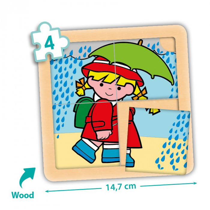 Set de 4 puzzle-uri din lemn (4 piese) - Zaro și Nita [4]
