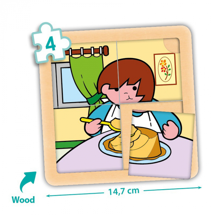 Set de 4 puzzle-uri din lemn (4 piese) - Zaro și Nita [3]