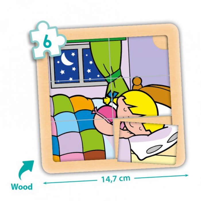 Set de 4 puzzle-uri din lemn (6 piese) - Zaro şi Nita [3]