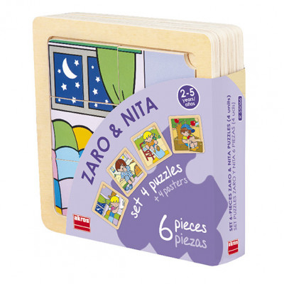 Set de 4 puzzle-uri din lemn (6 piese) - Zaro şi Nita [5]
