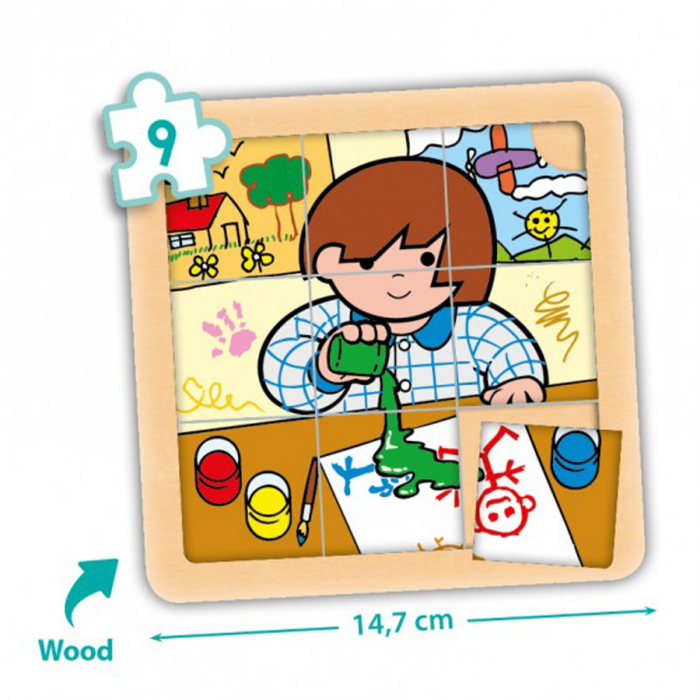 Set de 4 puzzle-uri din lemn (9 piese) - Zaro şi Nita [2]