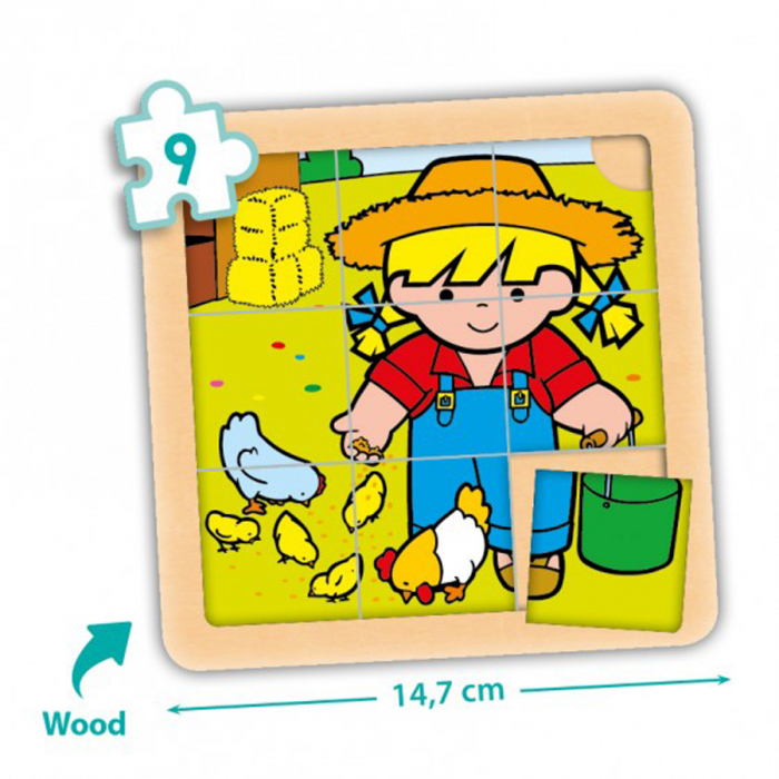 Set de 4 puzzle-uri din lemn (9 piese) - Zaro şi Nita [3]
