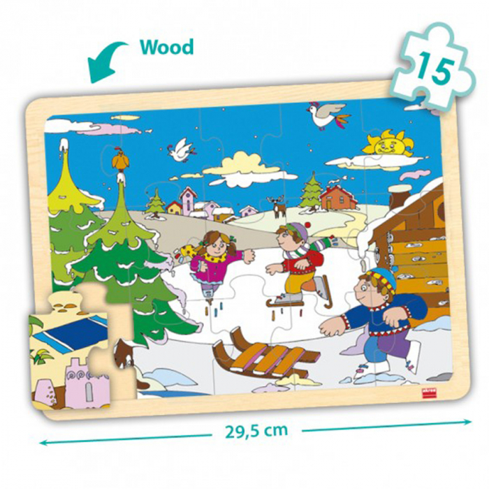 Set de 4 puzzle-uri din lemn - Cele 4 anotimpuri [2]