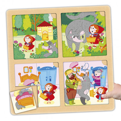 Set de 4 puzzle-uri din lemn - „Scufița Roșie” și „Pinocchio” [3]