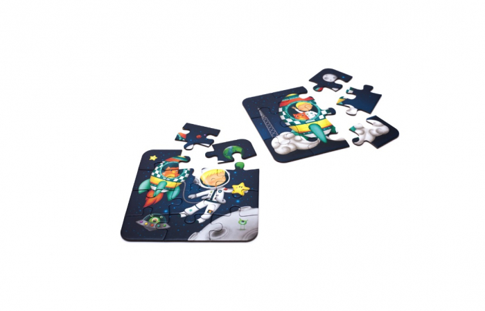 Set de 4 puzzle-uri progresive de 6, 9, 12 și 16 piese - Micul astronaut [3]