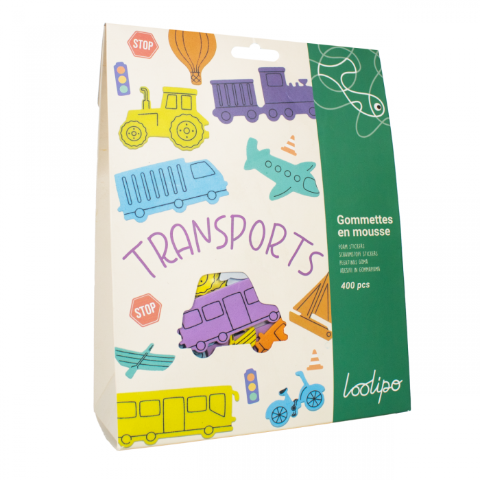 Set de 400 de stickere colorate din spumă - Mijloace de transport [3]