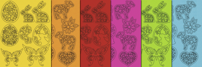 Set de 45 decorațiuni pretăiate pentru Paște - culori aprinse [2]