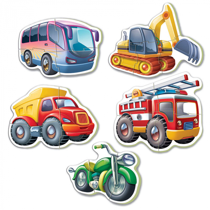Set de 5 puzzle-uri progresive - Vehicule (2-5 piese) [2]